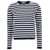 Michael Kors Blue and White Striped Sweater with Logo Patch in Recycled Viscose Blend Woman BLU