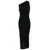 Rick Owens 'Athena' Long Black Ribbed One Shoulder Dress in Wool Woman BLACK