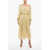 Chloe Silk Crepe Dress With Off-The-Shoulder Sleeves Yellow