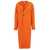Ferragamo Orange Single-Breasted Coat With A Single Button In Stretch Viscose Blend Woman ORANGE