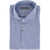 CORNELIANI Micro Houndstooth Motif Linen Shirt Blue