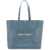 Palm Angels Croco-Embossed Leather Shopping Bag BLUE GOLD