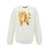 Palm Angels White Crewneck Sweatshirt With Burning Logo Print In Cotton Man WHITE