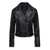 Pinko Black Zip-Up Biker Jacket with Revers Collar in Leather Woman BLACK