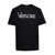 Versace Black Crewneck T-Shirt with Contrasting Logo Lettering Print in Cotton Man BLACK