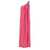 Stella McCartney Pink One-Shoulder Maxi Dress with Crystal Chain in Double Satin Woman FUXIA