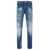 DSQUARED2 Blue Slim Jeans with Rips and Bleach Effect in Cotton Blend Denim Man BLU