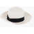 BORSALINO Solid Color Panama Hat With Contrasting Ribbon White