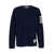 Thom Browne Blue Crewneck Sweatshirt With 4-Bar Detail In Cotton Man BLUE