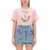 MOSCHINO JEANS MOSCHINO JEANS T-SHIRT WITH LOGO PINK