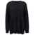 P.A.R.O.S.H. Black Relaxed Sweater With Ribbed Knit In Wool And Silk Woman Black