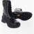 Jil Sander Leather Combat Boots With Vibram Sole Black