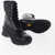 Jil Sander Leather Combat Boots With Vibram Sole Black