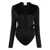 forte_forte Forte_Forte Stretch Silk Satin Long Sleeves Body Clothing Black