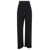 Lanvin Black Pleated Pants with Invisible Zip in Crêpe de Chine Woman BLACK