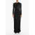 Saint Laurent Asymmetric Draped Dress With Sheered Details Black