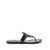Tory Burch 'Miller' Black Thong Sandal with Tonal Logo in Leather Woman Tory Burch BLACK