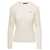 Ralph Lauren 'Juliana' White Cable Knit Pullover with Contrasting Embroidered Logo in Cotton Woman WHITE