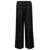 TOTÊME Black Loose Pants With Monogram Print In Silk Woman Black