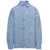 ERL Light Blue Long Sleeve Shirt with All-Over Star Print in Cotton Denim BLUE