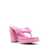 GIA BORGHINI Pink Glossy Finish Square Toe Sandals in Leather Woman Pink