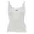 Off-White White Ribbed Tank Top with Contrasting Logo Embroidery in Stretch Cotton Woman WHITE