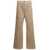 Palm Angels Beige 'Cargo' Pants with Embroidered Palm in Cotton Denim Woman BEIGE