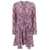 Isabel Marant Mini Pink Dress with All-Over Graphic Print in Stretch Silk Woman PINK