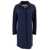 Herno Blue Coat with Concealed Closure and Collar in Stretch Polyamide Woman BLU