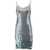 P.A.R.O.S.H. Mini Grey Dress with All-Over Multicolor Sequins in Stretch Polyamide Woman GREY