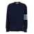 Thom Browne Long Sleeve Rugby Tee W/ Engineered 4 Bar In Medium Weight Jersey BLUE