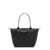 Longchamp 'Le Pliage Xtra M' Black Tote Bag With Embossed Logo In Leather Woman Black