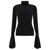 NENSI DOJAKA Nensi Dojaka High Neck Top With Godet Cuffs Black