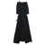 THE ATTICO Midi Black Skirt With Maxi Cut-Out In Denim Woman Black