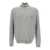 Ralph Lauren Grey Zip-Up Sweater with Pony Embroidery in Cotton Man GREY