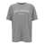 Balmain Grey Crew Neck T-Shirt with Logo Print on the Chest in Cotton Man GREY