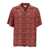 DRÔLE DE MONSIEUR Red Bowling Shirt with Ornements Print in Satin Man RED