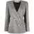 Alessandra Rich Alessandra Rich Double Breasted Tartan Wool Jacket GREY