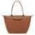 Longchamp 'M Le Pliage Original' Brown Handbag With Embossed Logo In Canvas Woman BROWN