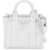 Marc Jacobs The Monogram Metallic Mini Tote Bag SILVER BRIGHT WHITE