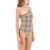 Burberry Check One-Shoulder One-Piece Swimsuit ARCHIVE BEIGE IP CHK