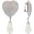 Alessandra Rich Heart Crystal Earrings With Pearls CRY SILVER