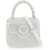 Versace La Medusa Handbag With Crystals OPTICAL WHITE PALLADIUM