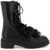 Jimmy Choo Nari Flowers Flat Combat Boots BLACK