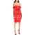 NORMA KAMALI Walter Draped Mesh Dress RED SNOW