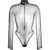 MUGLER Mugler Semi-Transparent Bodysuit With Logo Black