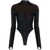 MUGLER Mugler Paneled Bodysuit With Sheer Neckline Black