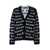 Balenciaga Balenciaga Allover Logo Wool Cardigan Black