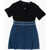 Dolce & Gabbana Kids Double Fabric Dress With Macrame' Lace Detail Blue