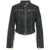 Versace Leather jacket with lacing Black